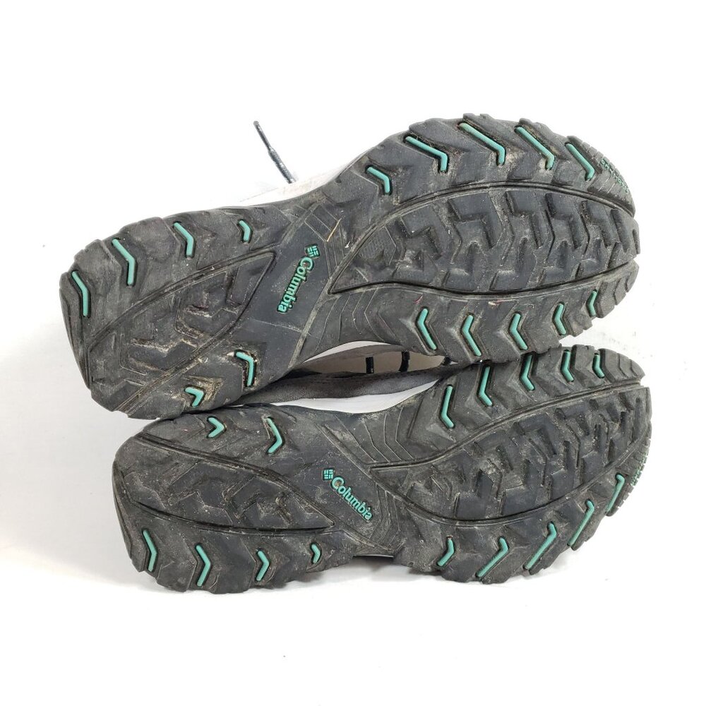 Columbia Womens Size 9 Hiking Trail Shoes Gray Suede Blue Mesh Lightweight - Picture 8 of 9
